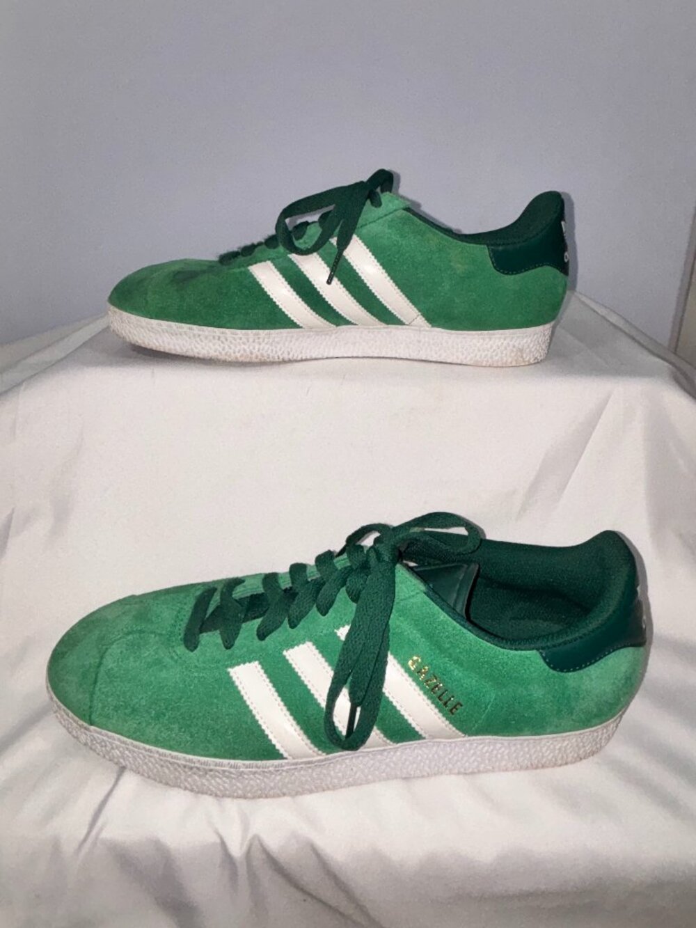Adidas Originals Gazelle Suede Fairway Green White Sneakers G96683 Men's 9.5